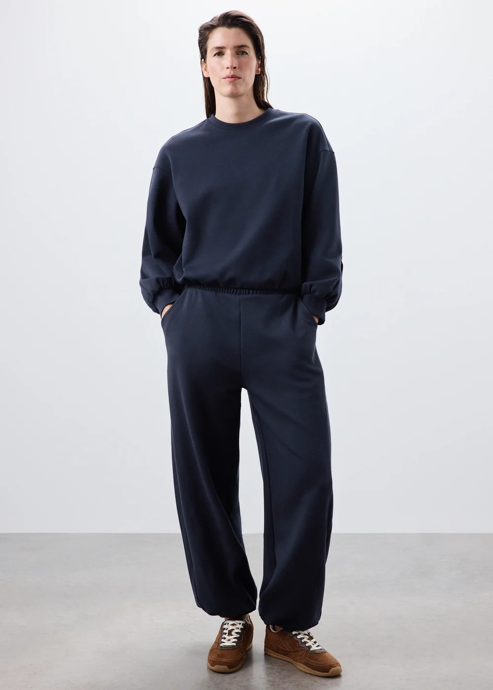 Navy Barrel Leg Co Ord Jogging Bottoms - 8 Image 2