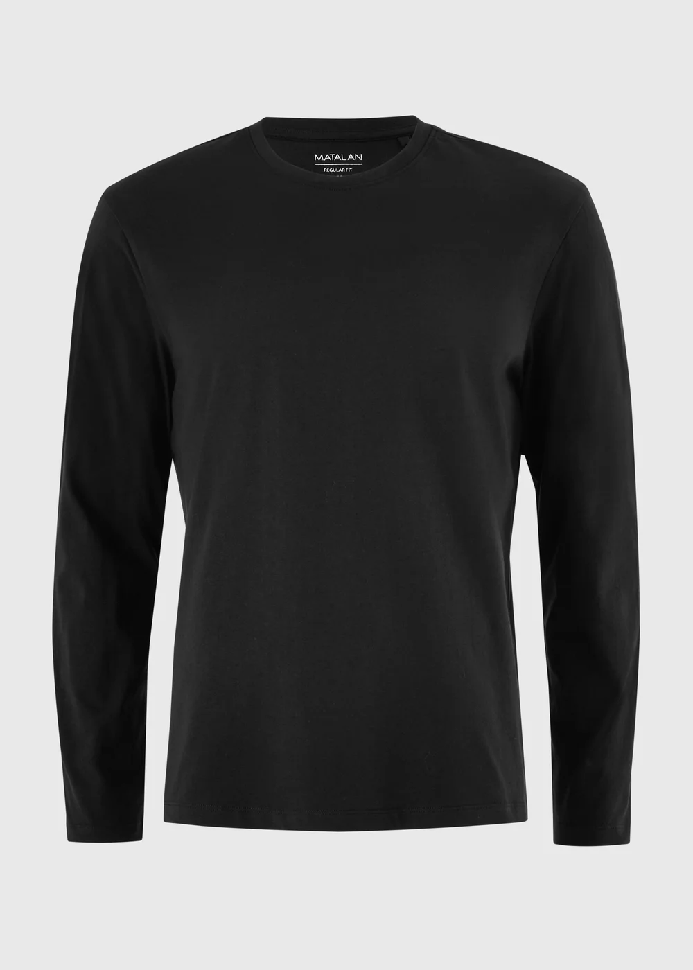 Black Long Sleeve Basic Crew Neck T-Shirt - XS Image 2