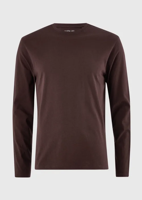 Burgundy Long Sleeve Basic T-Shirt - XS Image 4
