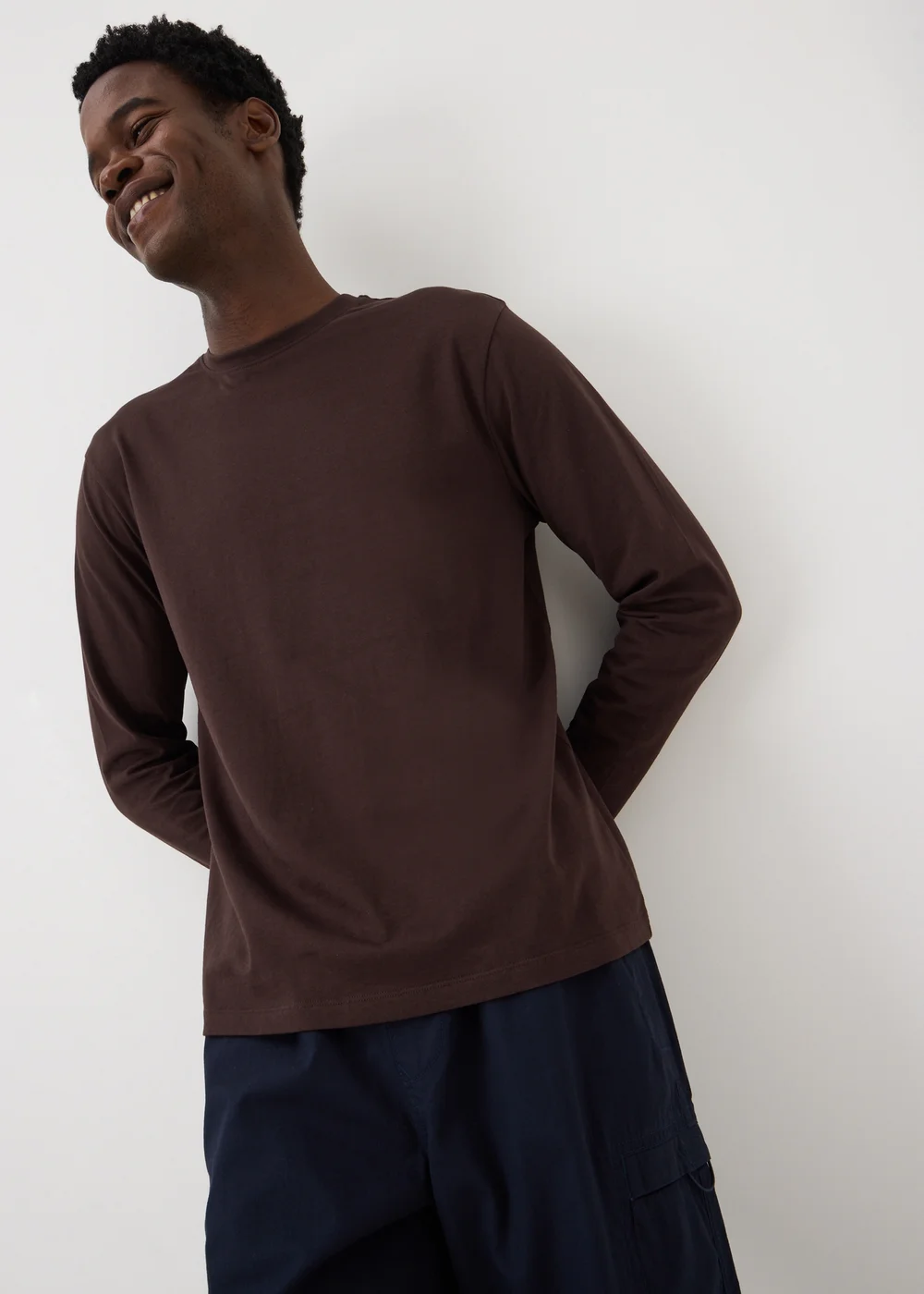 Burgundy Long Sleeve Basic T-Shirt - XS Image 1