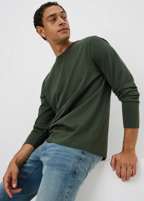 Green Long Sleeve Basic T-Shirt - XS Image 1