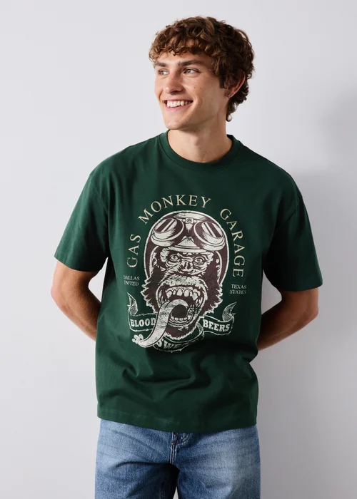 Dark Green Gas Monkey T-Shirt - S Image 2