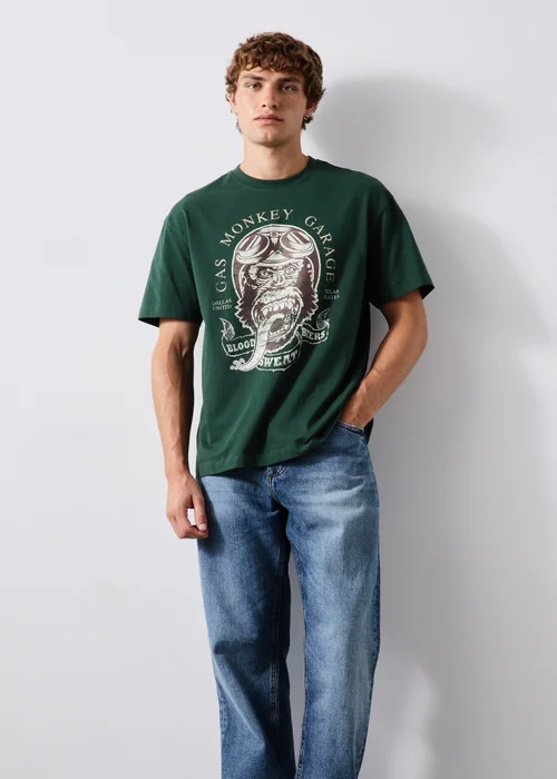 Dark Green Gas Monkey T-Shirt - S Image 1