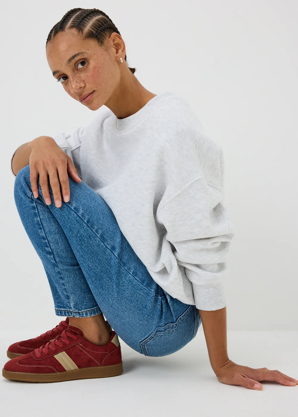 Burgundy Retro Trainers - 3 Image 2