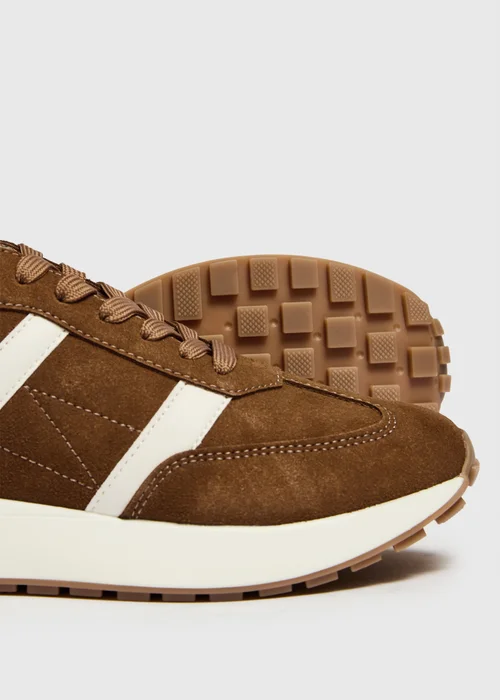 Brown Retro Runner Trainer - 4 Image 3