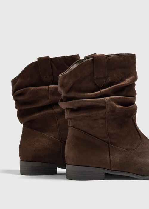 Brown Slouch Flat Boots - 3 Image 2