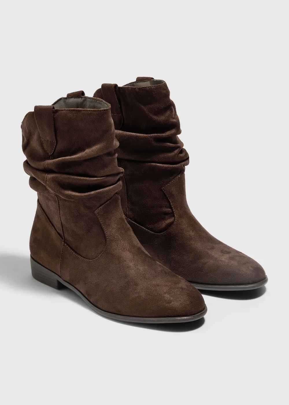 Brown Slouch Flat Boots - 3 Image 1