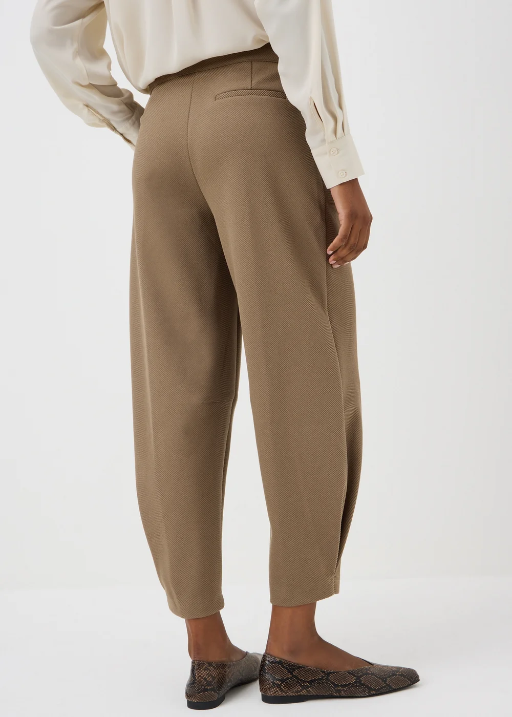 Camel Barrel Leg Trousers - 8/L29 Image 2