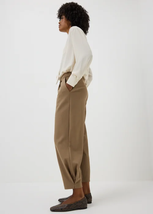 Camel Barrel Leg Trousers - 8/L29 Image 1