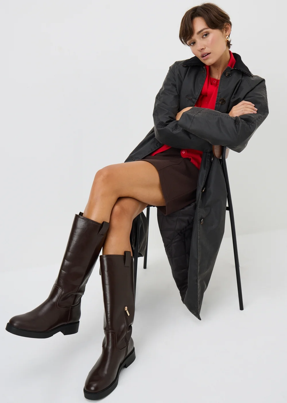 Brown Knee-High Boots - 3 Image 1