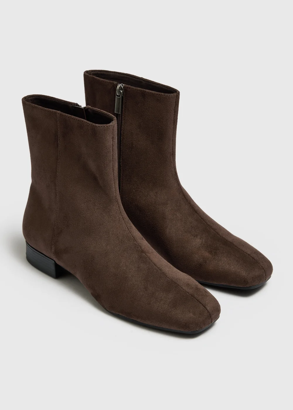 Brown Suede-Look Ankle Boots - 3 Image 1