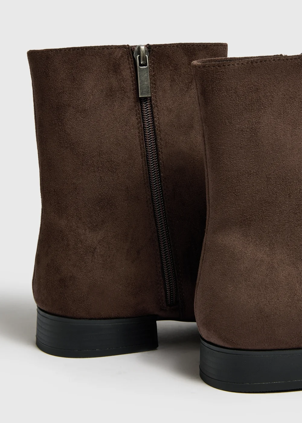 Brown Suede-Look Ankle Boots - 3 Image 2