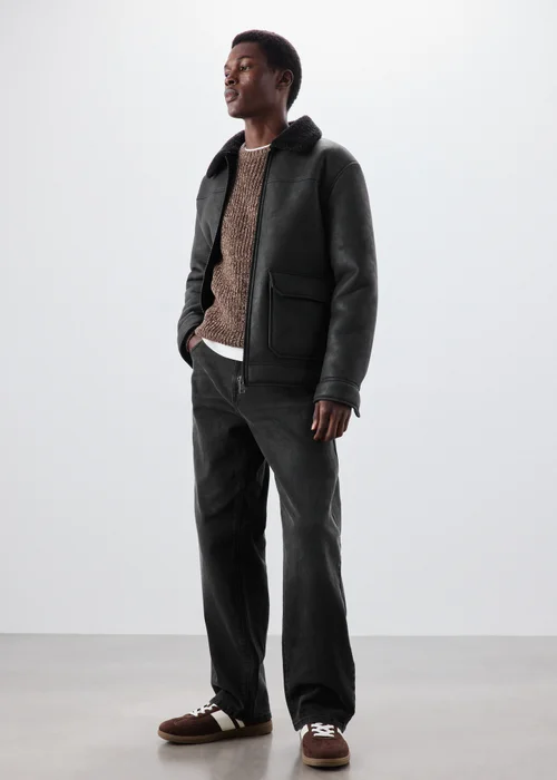 Black Washed Relaxed Fit Jeans - 30 R Image 1