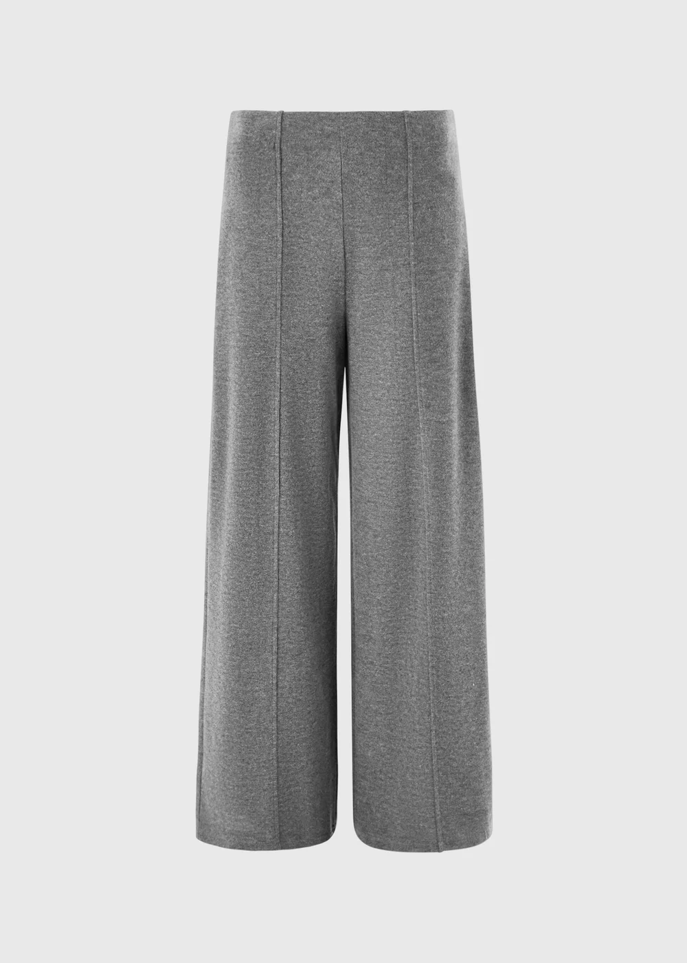 Charcoal Soft Touch Wide Leg Co Ord Trousers - 8/L29 Image 4
