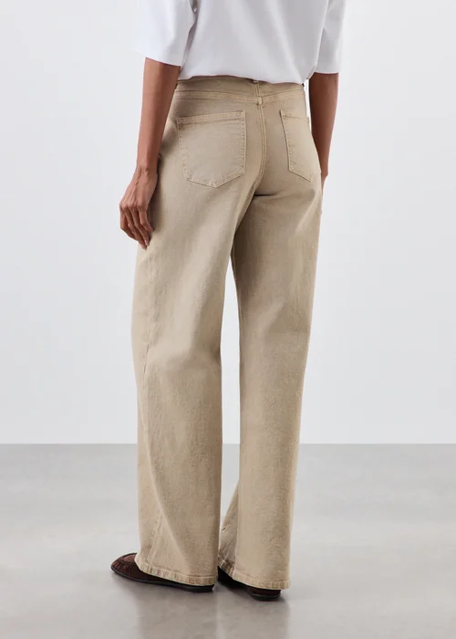 Sand Stretch Mid Rise Wide Leg Jeans - 24/L29 Image 2