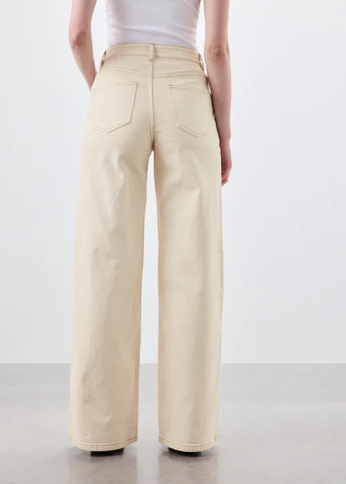 Ecru Stretch Wide Leg Jeans - 24/L29 Image 2