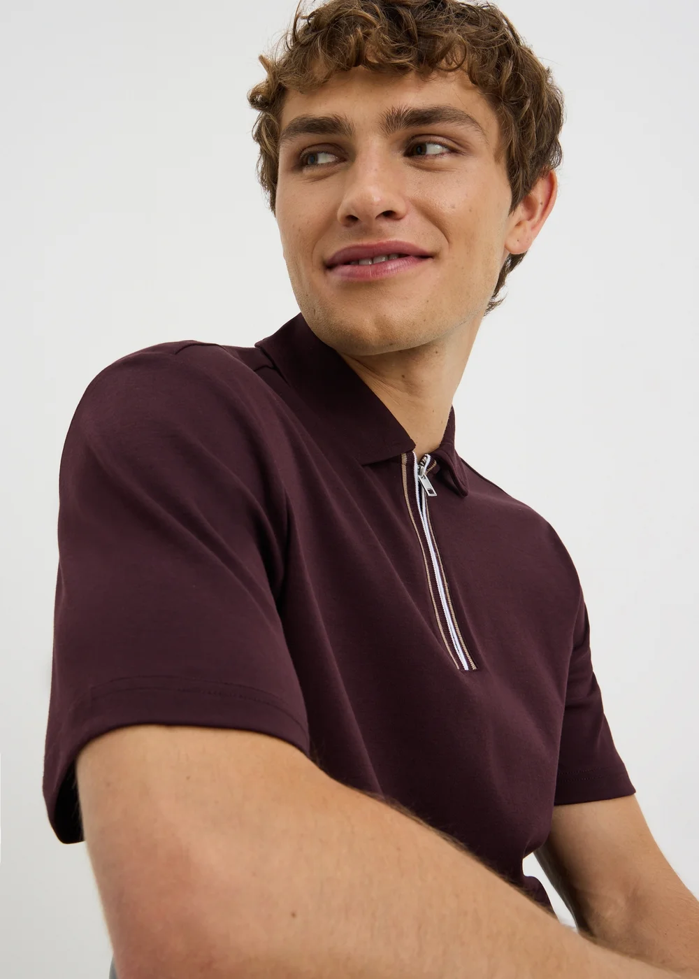 Burgundy Soft Touch Cotton Polo Shirt - XS Image 3