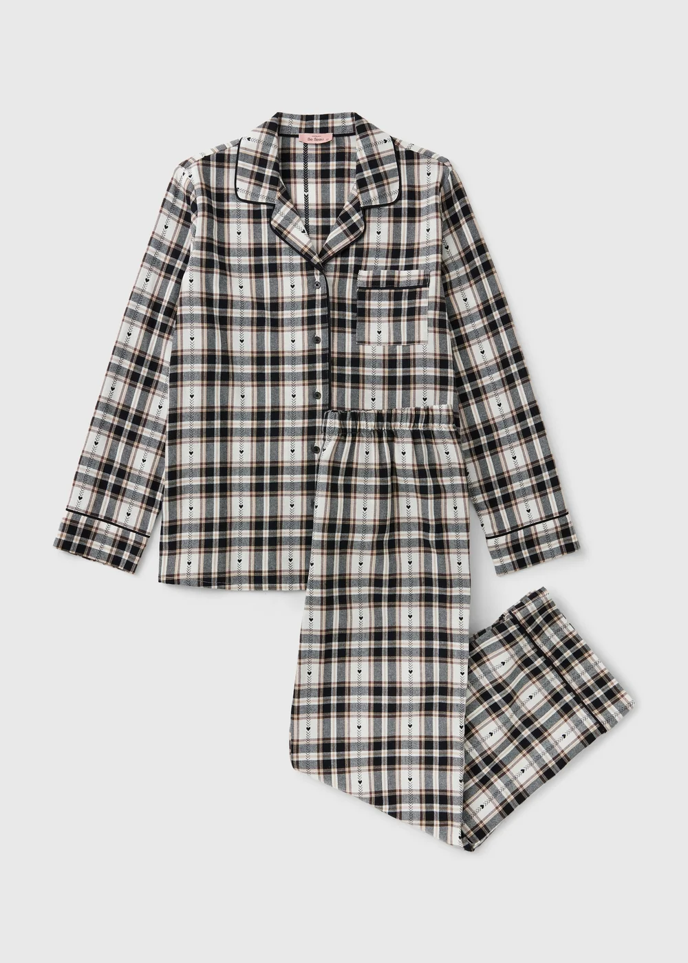 Black Check Button Up Pyjama Set - 8 Image 4