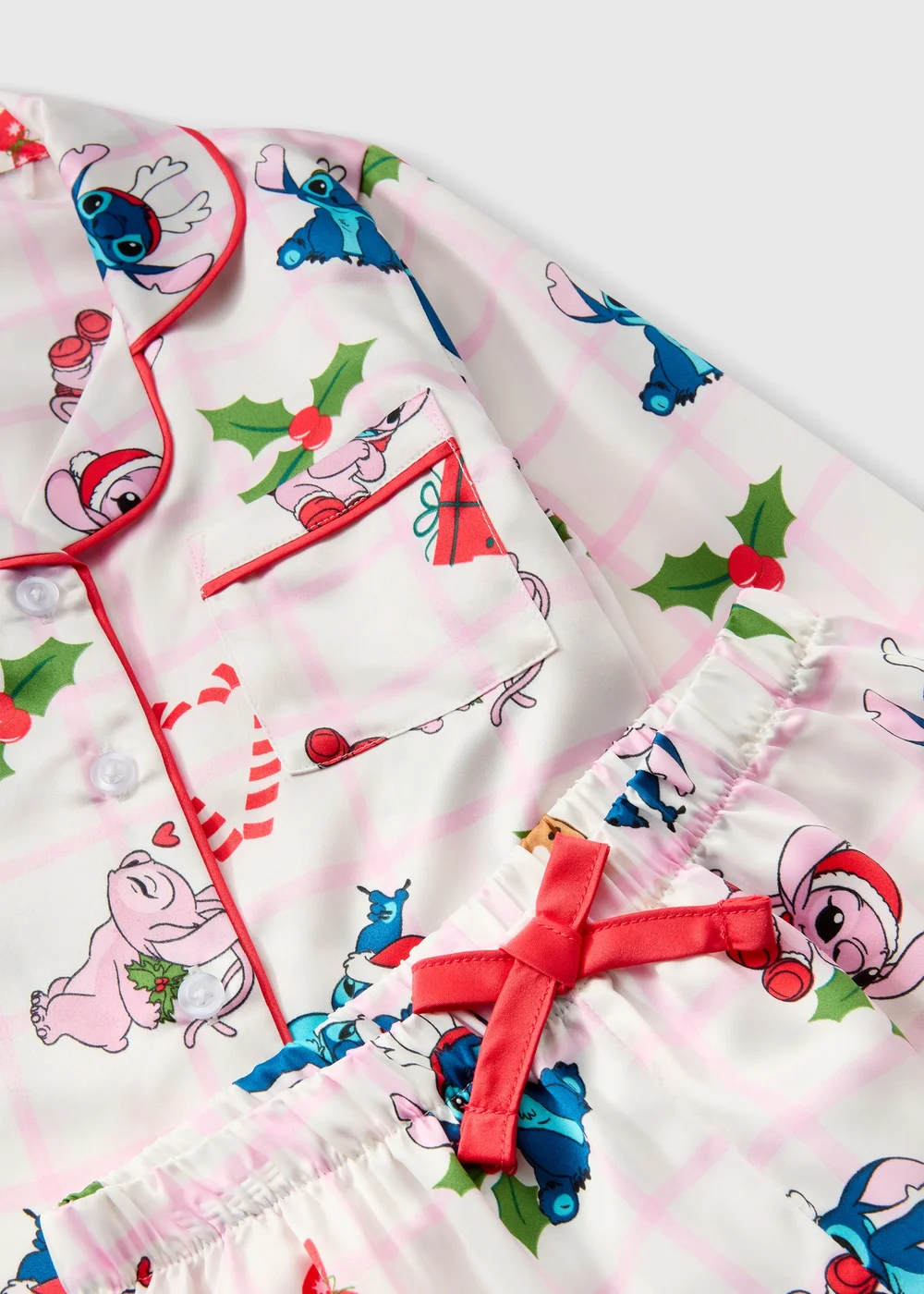 Girls Disney Stitch Cream Christmas Pyjamas (4-13yrs) - 4 Yrs Image 2