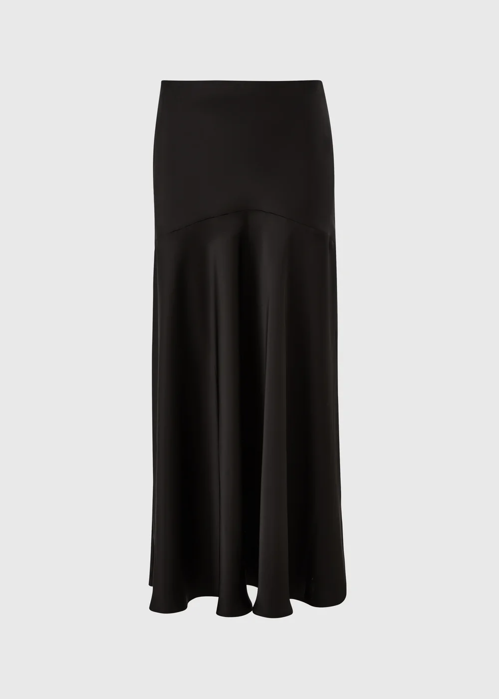 Black Satin Seam Midaxi Skirt - 8 Image 5