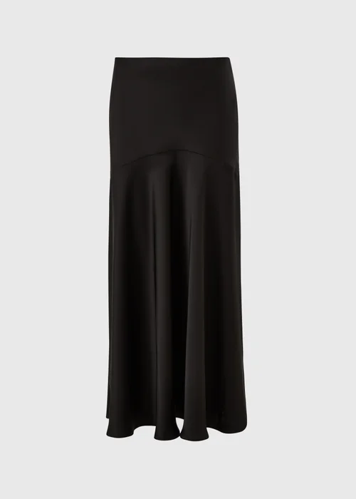 Black Satin Seam Midaxi Skirt - 8 Image 5