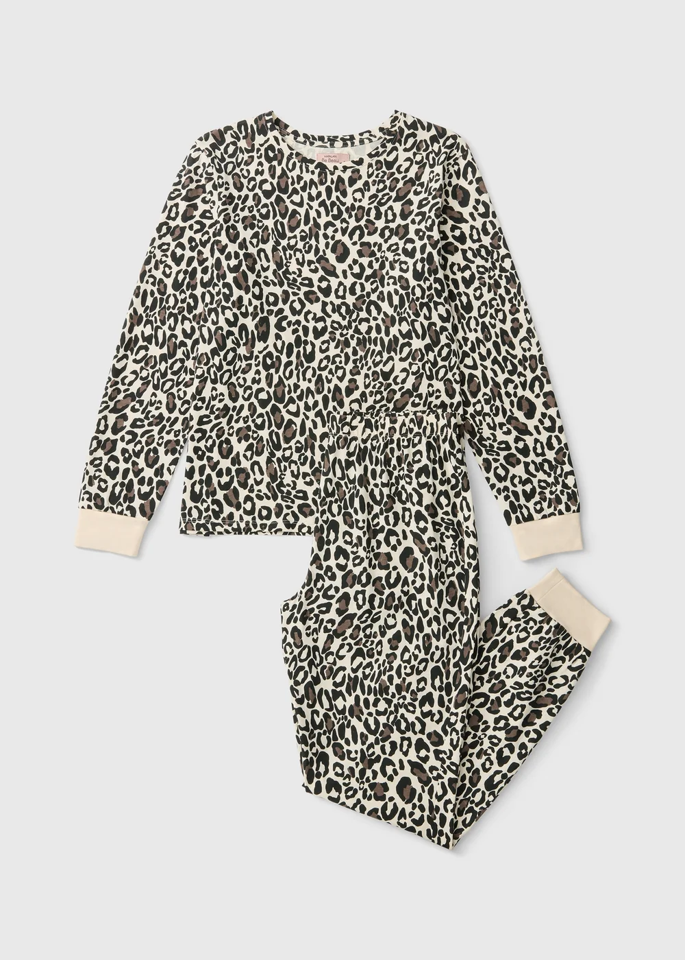 Brown Leopard Cuffed Pyjama Set - XS Image 4
