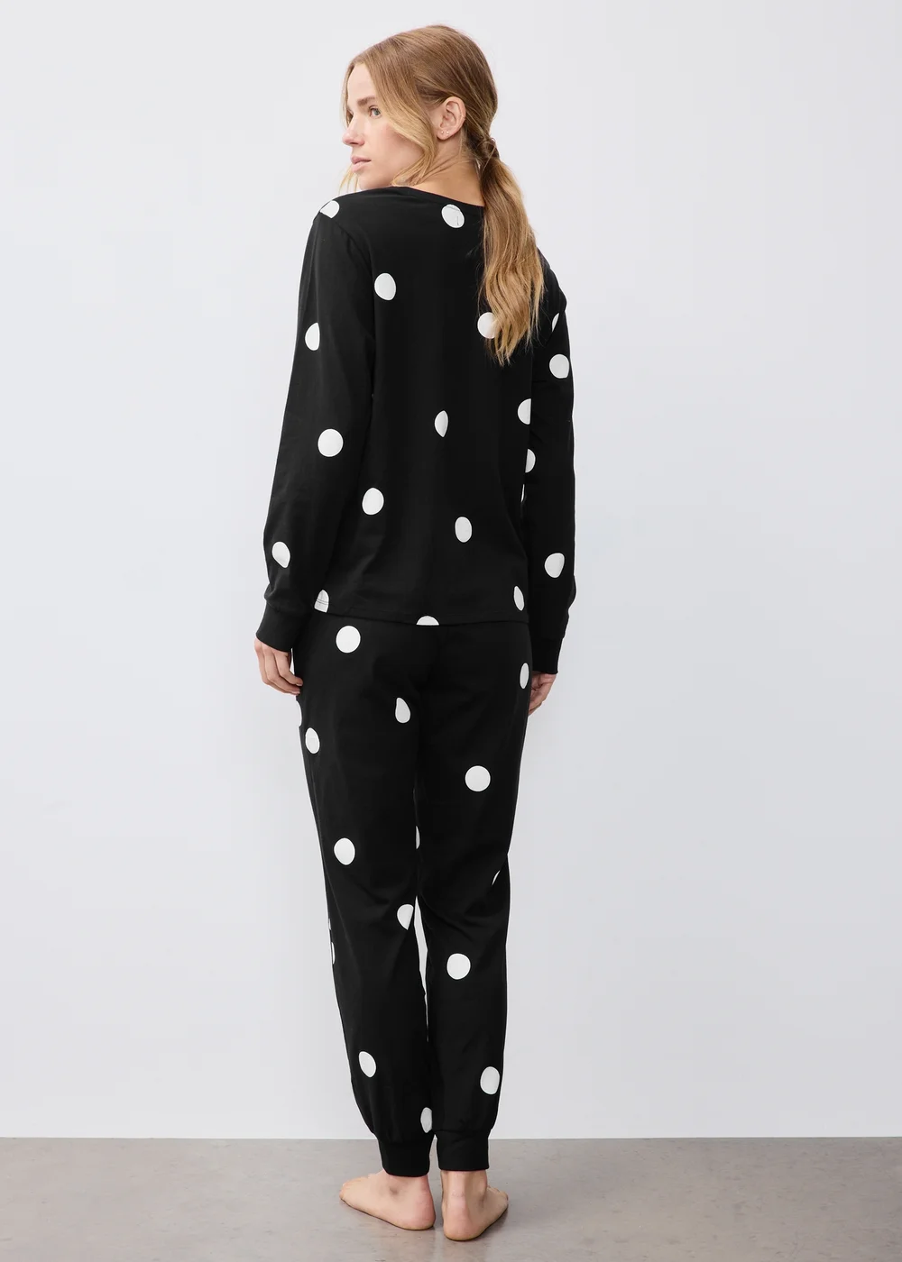 Black Spotted Long Sleeve Pyjamas - XS Image 2