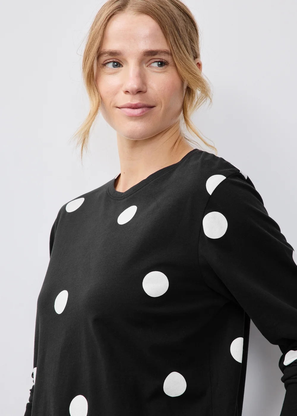 Black Spotted Long Sleeve Pyjamas - XS Image 3