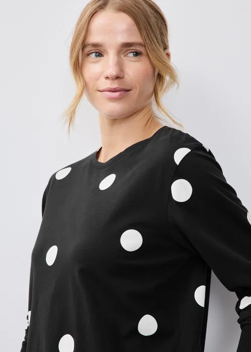Black Spotted Long Sleeve Pyjamas - XS Image 3