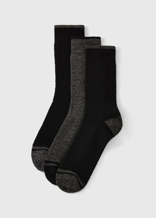 3 Pack Black Thermal Socks - 6-8.5 Image 1