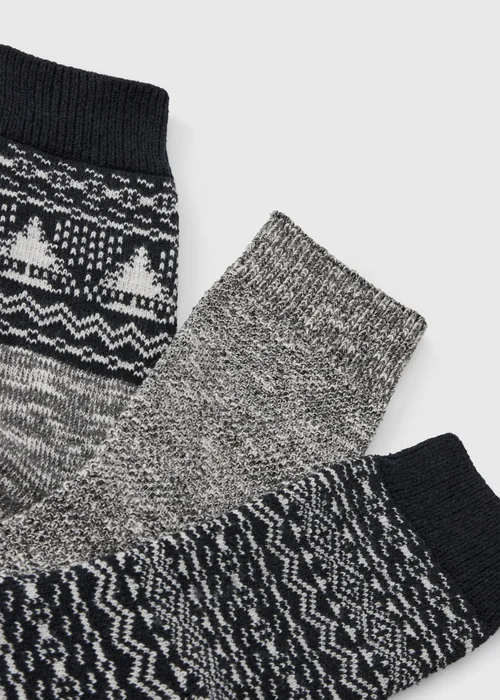 3 Pack Thermal Fairisle Socks - 6-8.5 Image 2