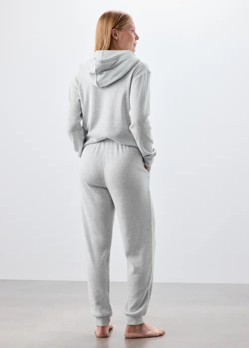 Grey Ribbed Loungewear Hoodie - XS Image 2