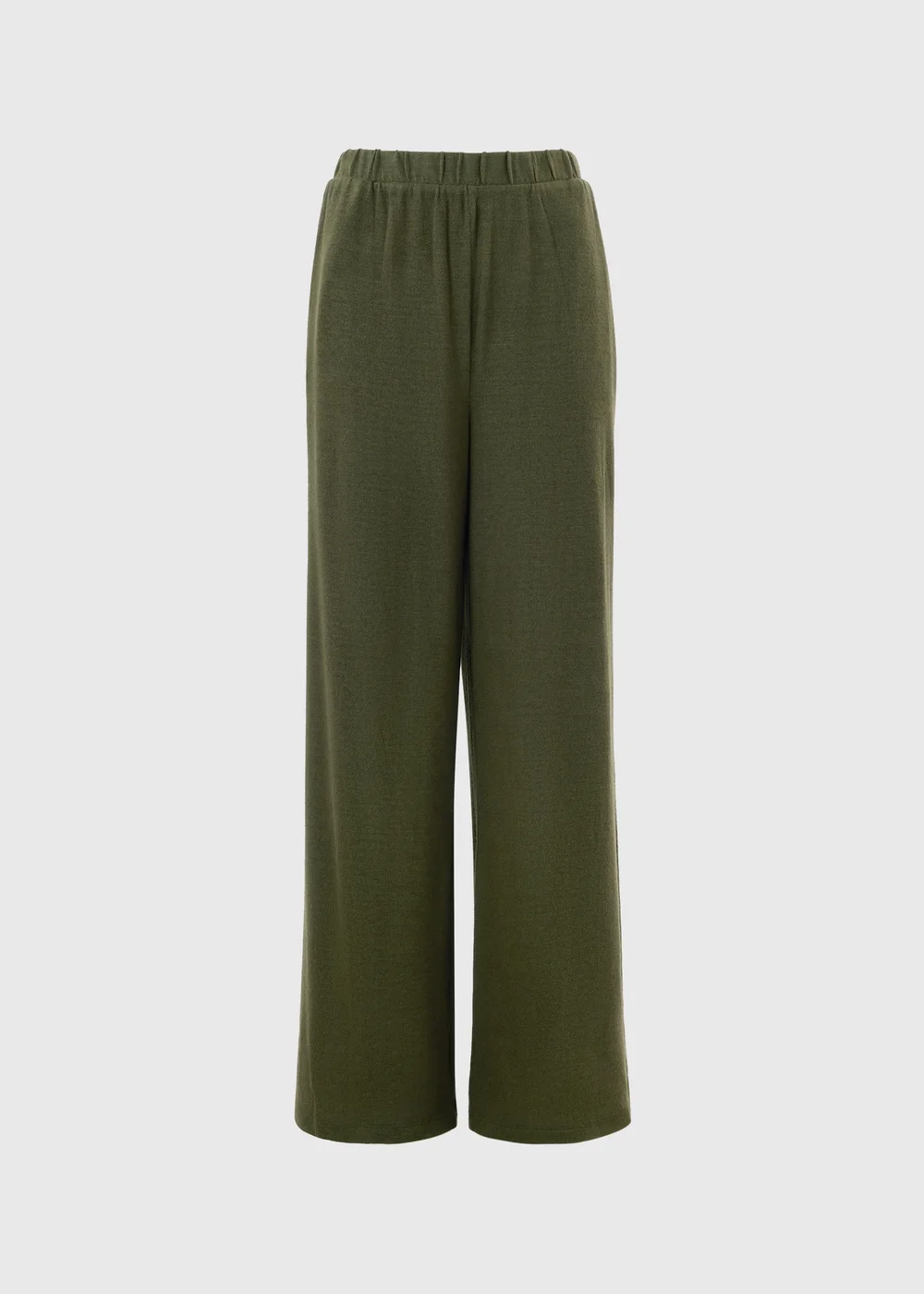 Khaki Wide Leg Trouser - 8 Image 1