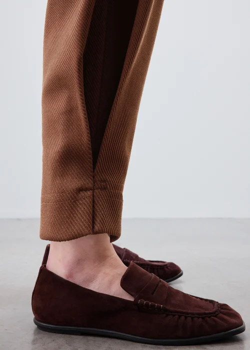 Rust Twill Barrel Leg Trousers - 16/L29 Image 3
