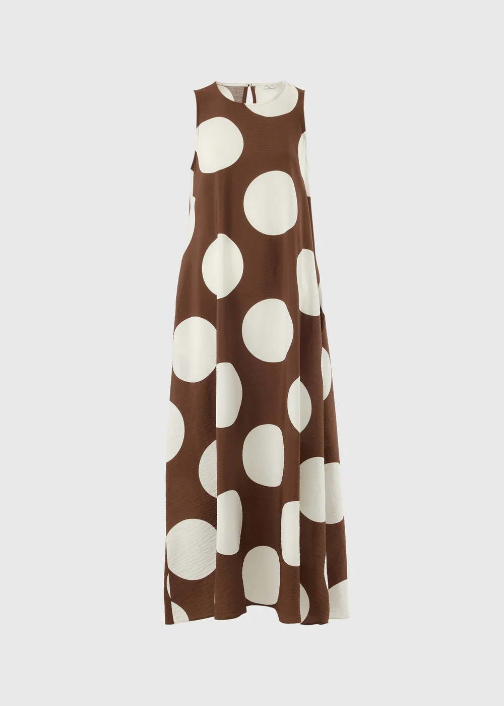 Chocolate Brown Polka Dot Trapeze Miaxi Dress - 26 Image 4