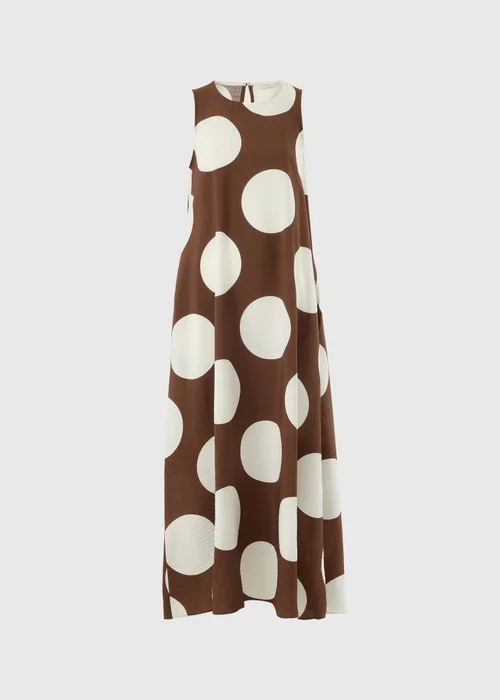 Chocolate Brown Polka Dot Trapeze Miaxi Dress - 26 Image 4