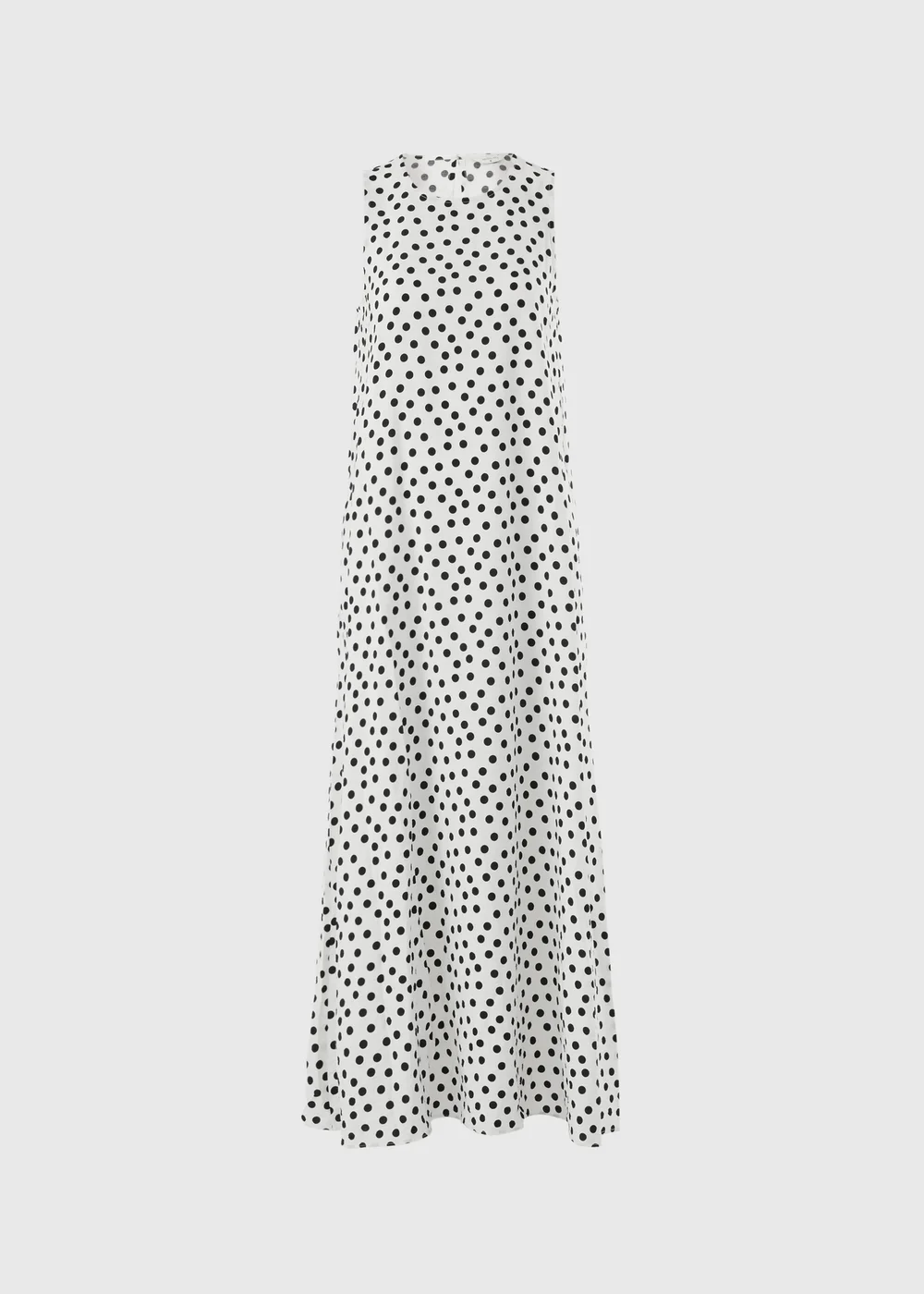 Black & White Polka Dot Trapeze Midaxi Dress - 8 Image 2