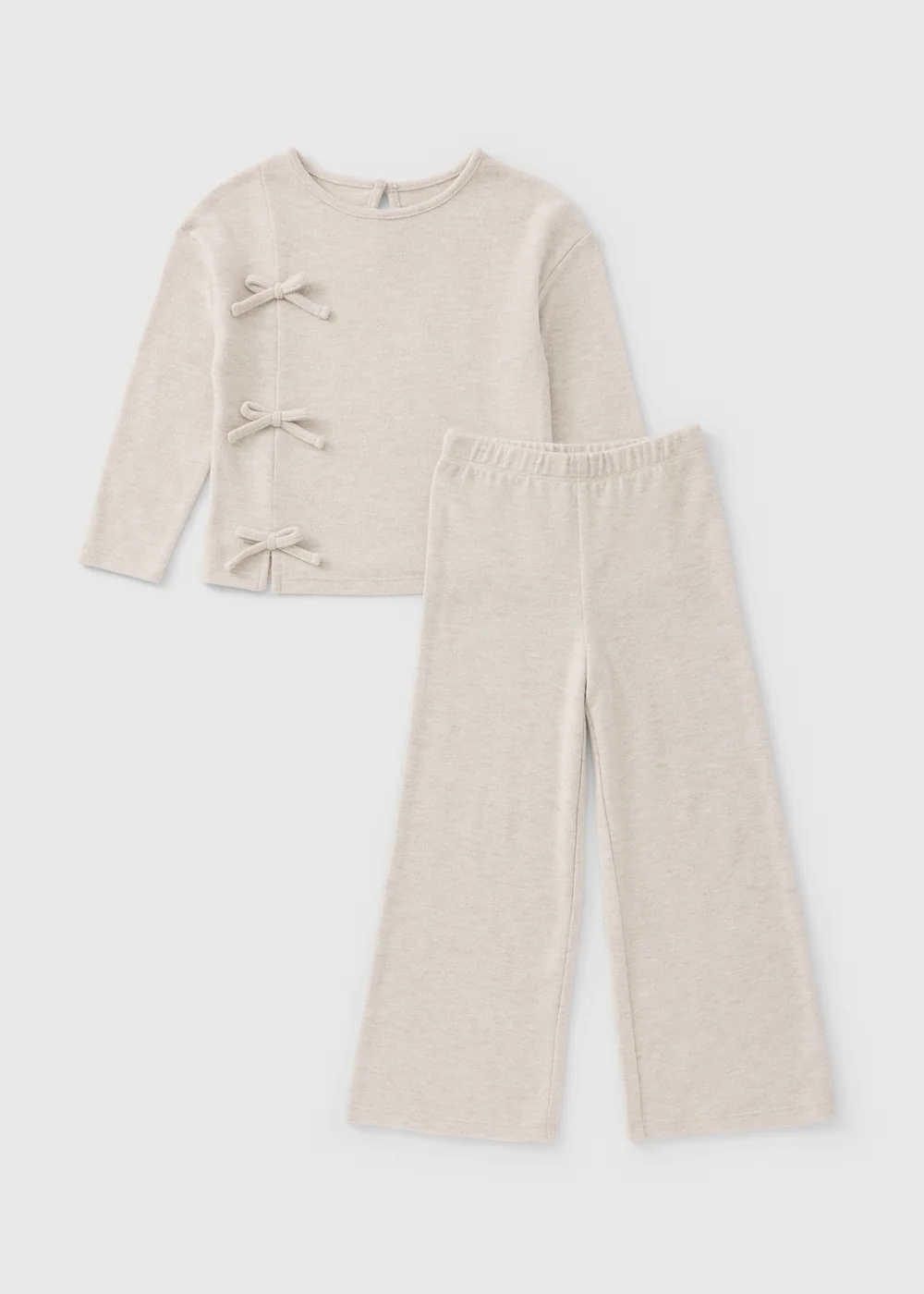 Girls Oatmeal Bow Knitted Set (1-8yrs) - 1-1.5 Yrs Image 1