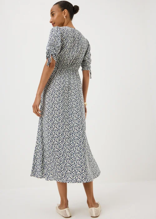Navy Floral Midi Tea Dress - 8 Image 3