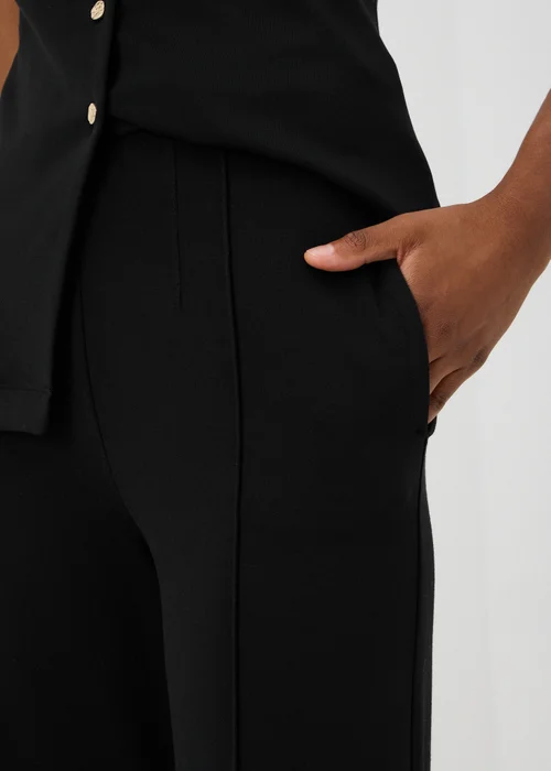 Black Ponte Co Ord Wide Leg Trousers - 24/L29 Image 3