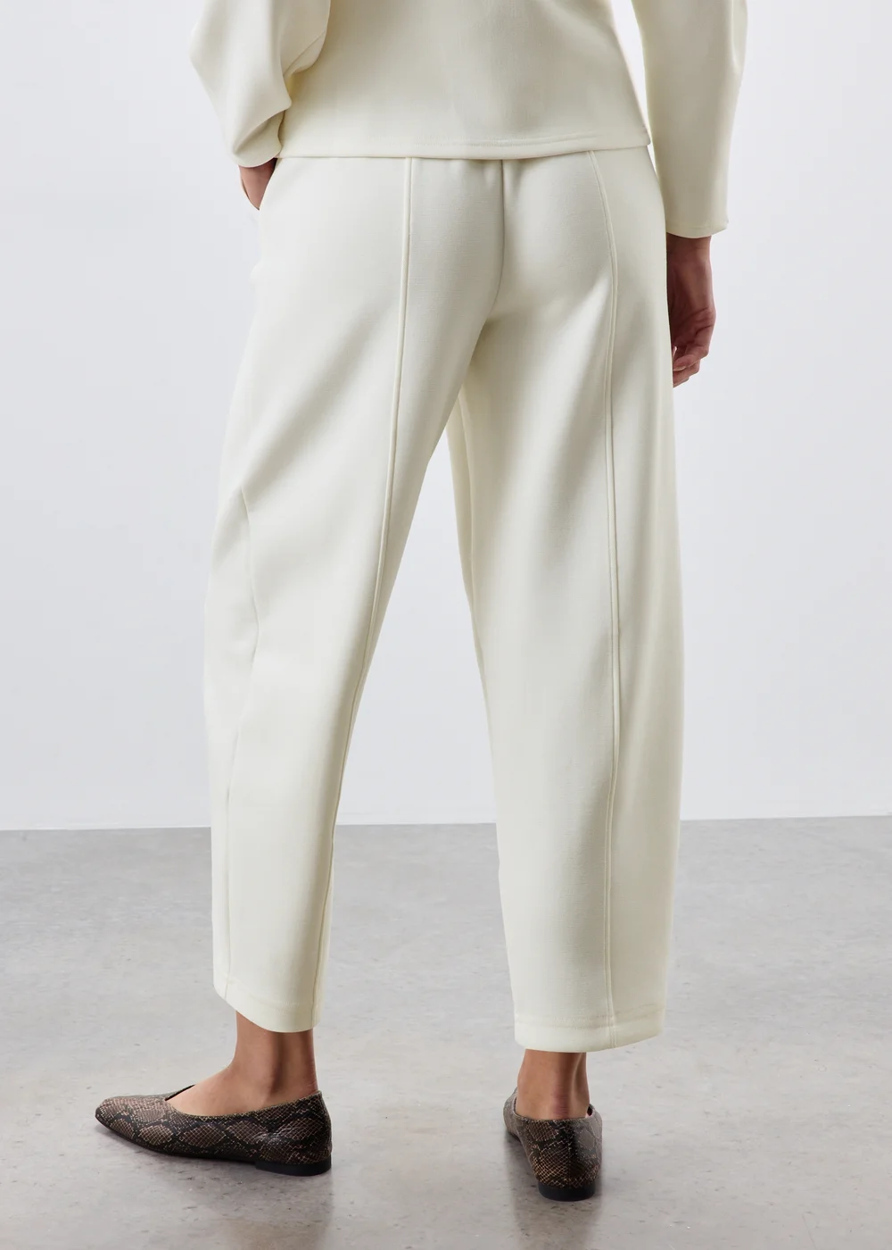 Ecru Barrel Leg Co Ord Trousers - 24/L29 Image 2
