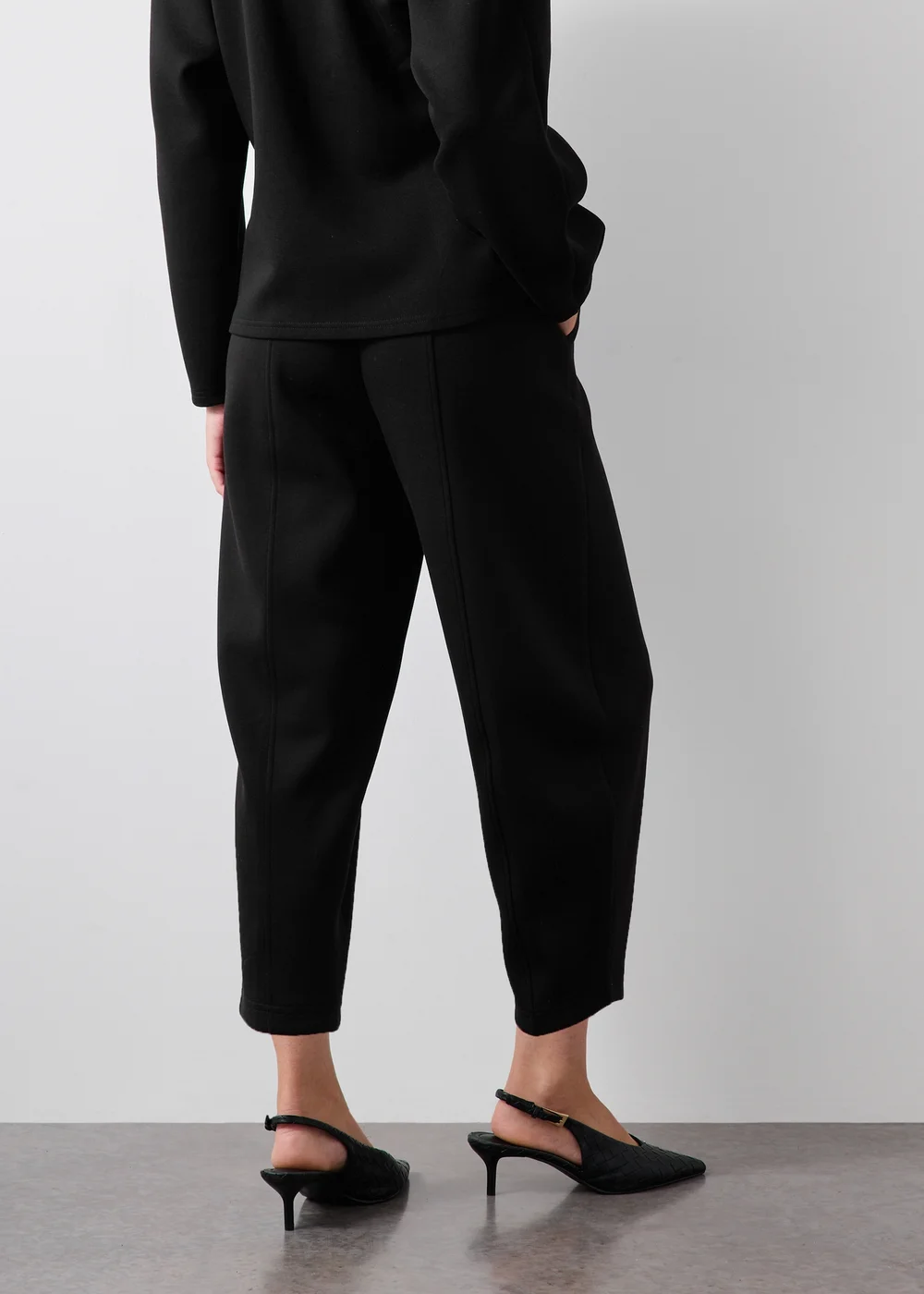 Black Barrel Leg Co Ord Trousers - 24/L29 Image 2