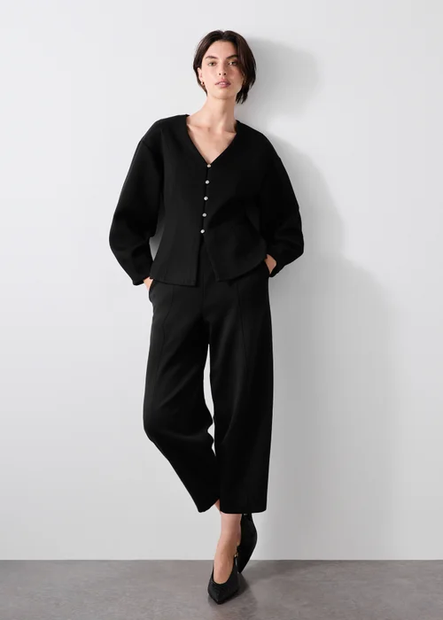 Black Barrel Leg Co Ord Trousers - 24/L29 Image 1