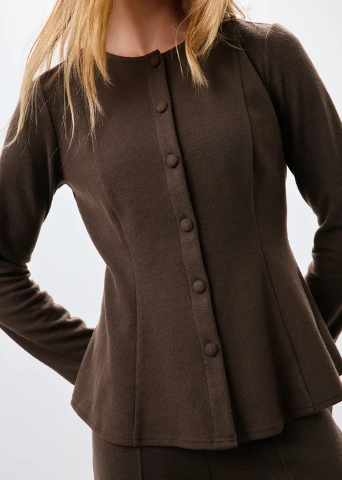 Brown Soft Touch Co Ord Peplum Top - 8 Image 3