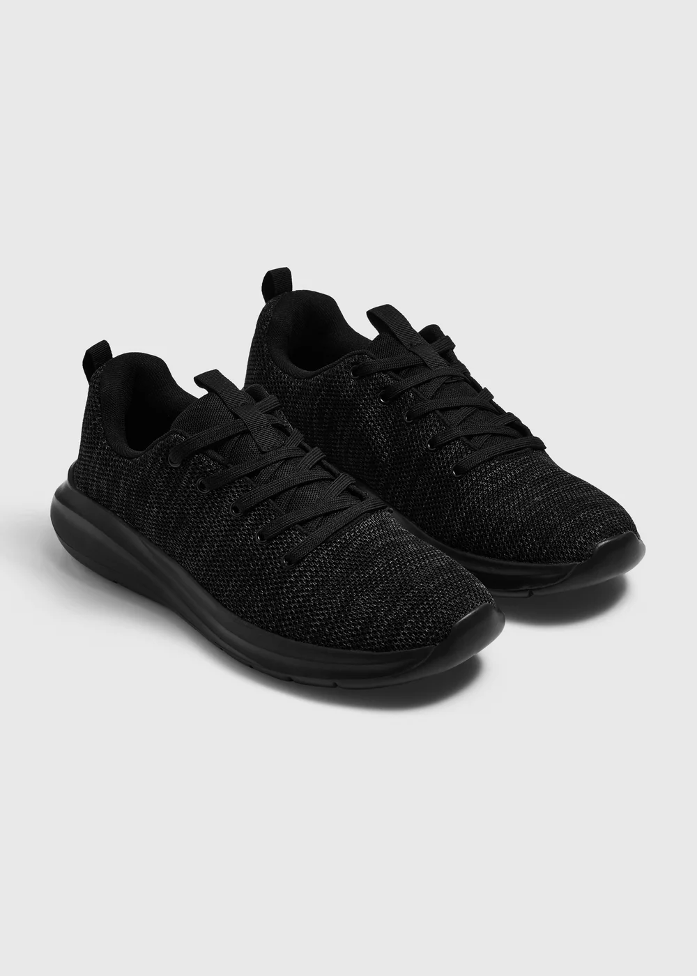 Black Textured Sports Trainers - 6 Image 1