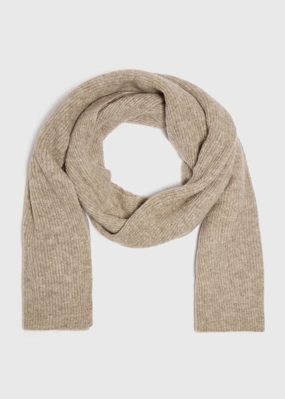 Oatmeal Dry Ribbed Scarf - One Size Image 1