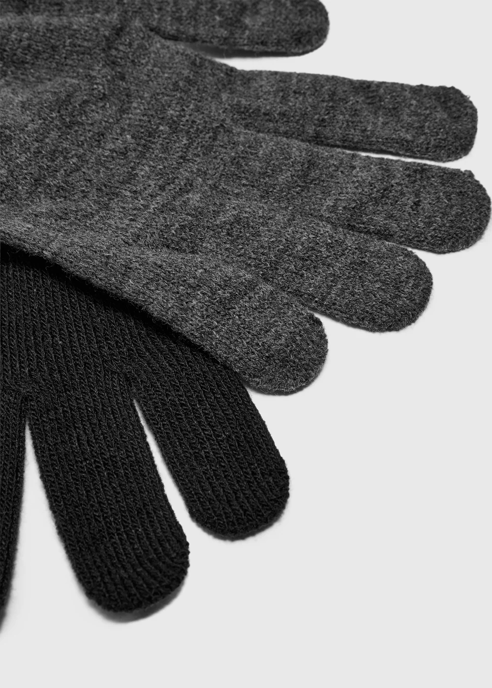 2 Pack Grey & Black Gloves - One Size Image 2