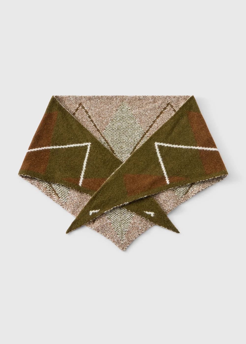 Green Argyle Triangle Scarf - One Size Image 1