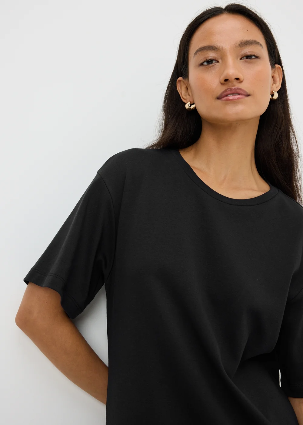 Black 2 in 1 T-Shirt Midaxi Dress - 8 Image 3