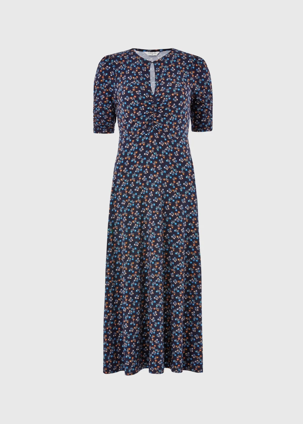 Navy Ditsy Floral Twist Front Midaxi Dress - 8 Image 4